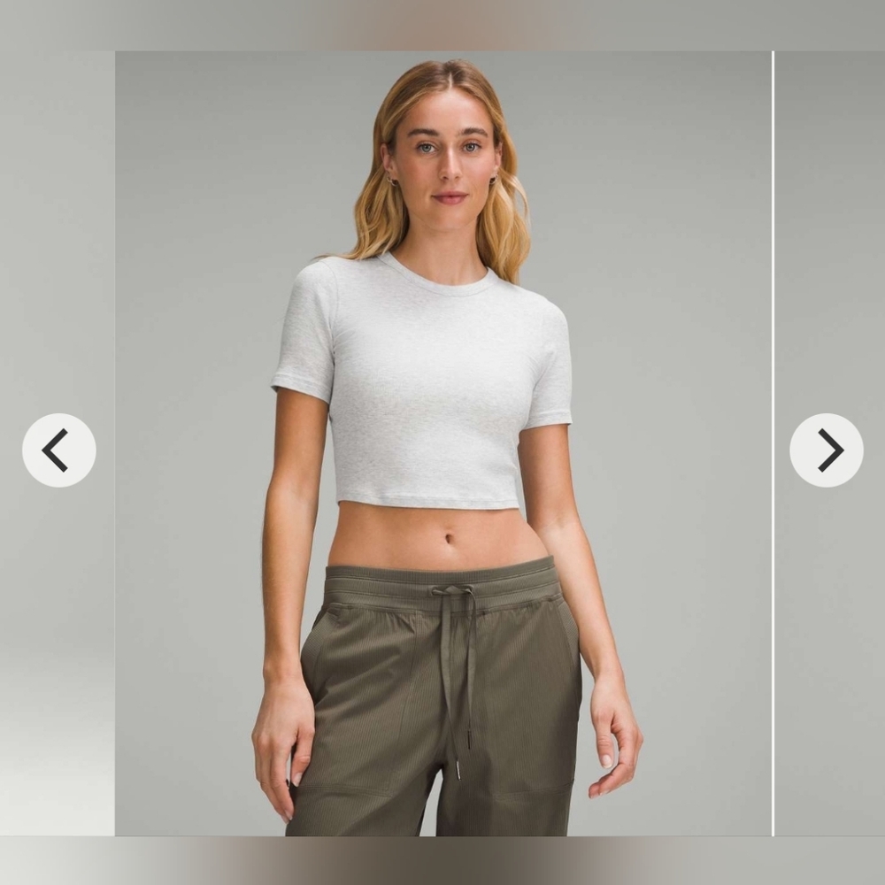 NWT Lululemon Hold Tight Straight Hem Cropped T shirt sz 8